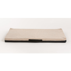Pet bed - beige velour/black eco leather