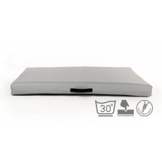 Orthopedic bed - light gray eco leather