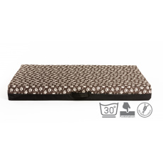 Pet bed - brown with paw prints
