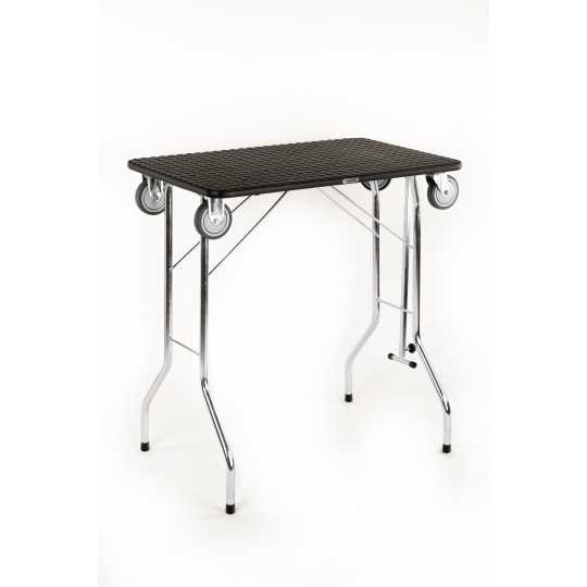 Folding dog grooming table, trimming table foldable, with bearing wheels, work surface 80*50cm