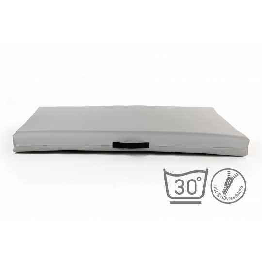 Pet bed - light gray eco leather