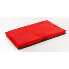 Dog bed velour red foam pad standard