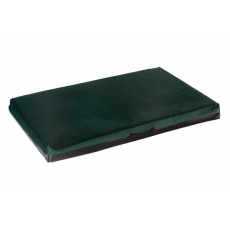 Pet bed - quilted green velour material/brown eco leather