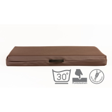 Orthopedic dog bed made of visco foam, brown faux leather