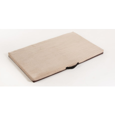 Pet bed - beige velour/black eco leather