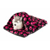 Pet bed - "slipper" pink paws/gray fleece material