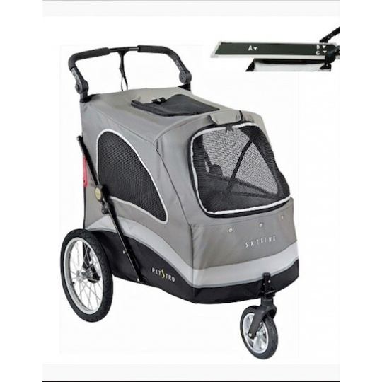 Petstro stroller with grooming table large - color gray/black + free lamb mat