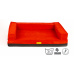 Orthopedic bed, padded edge - red velour/red eco leather