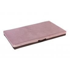 Bed - quilted velour in old pink/brown eco leather Bed - quilted velour in old pink/brown eco leather