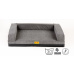 Orthopedic bed with padded edge - gray velour/gray eco leather,