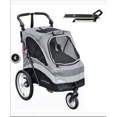 Petstro cart, stroller with grooming table medium, color purple/black including grooming table