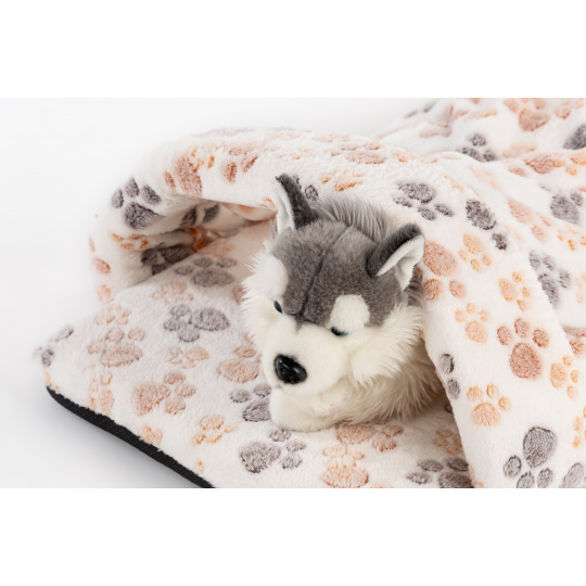 Pet bed - "slipper" - paws light brown and orange