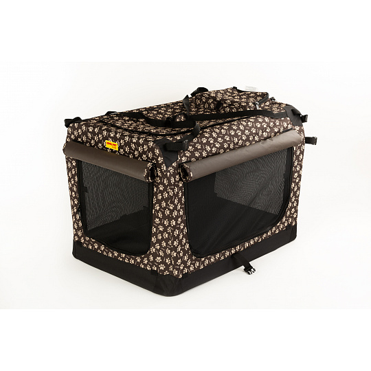 COOL PET Plus Transport Box - Brown/Beige Paws