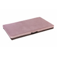 Orthopedic bed - quilted velour in old pink/bottom brown eco leather