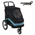Petstro cart up to 35 kg with grooming table, color black/turquoise + free mat